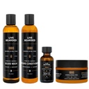 Live Beard Complete Beard Grooming Kit - Wash, Conditioner, Butter and Oil - Made in the USA with All- Natural Ingredients - Mens Groom Set 124; 1880 Scent - Bourbon, Bitters, Citrus