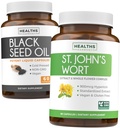 Black Seed Oil & St. John 's Wort (1- Month Supply) Serene Blend Bundle of Black Seed Oil (60 Kapsle) Cold- Pressed Nigella Sativa & St. John' s Wort (60 Kapsle) s Powerful 900mcg Hypericin