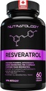 Nutratology Resveratrol Supplement- potent Antioxidant Supplement- Anti Aging Trans Resveratrol - Zvyšuje kardiovaskulární zdraví, buněčná regenerace a růst vlasů - 60 Kapsle - 30 Služební cesty