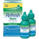 Refresh Slzy, Lubrikantní oční kapky, 2 láhve .5 fl oz (15 ml)