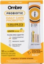 Ombre Daily Care Probiotic Powder - Prebiotika a Probiotika pro ženy, muže, děti - Rychlé rozpuštění Powder Promotes Digestive Health & CelkovýchWellness - 12 miliard CFU - Lemon Flavor, 30 Packets