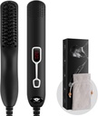 Beard Straightener Comb pro muže - Aktualizovaný profesionální elektrický Mens Beard Narovnávání vyhřívaný kartáč Přenosný Anti- Skald 5 nastavitelné teploty & LCD displej s taškou