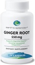 Země je Splendor Ginger Root 550 mg dodatek pro muže a ženy, podporuje trávicí zdraví, žádné umělé barvy nebo konzervace (550 mg, 100 kapslí)