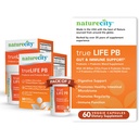 NatureCity True- Life- PB Stabilní směsi Prebiotika a Probiotika pro ženy a muže - Stravovací Gut Zdravotní doplňky pro ženy a muže - Mléčné zdarma - (60 Veggie Kapsle)