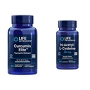 Life Extension Curcumin Elite Turmeric Extract & N- Acetyl- L- Cystein (NAC), Imunitní, Respirační, jaterní zdraví, NAC 600 mg, Potenciální antioxidant Support, Free- radikály, Snadno absorbovatelné, 60 Kapsle