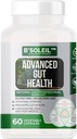 B 'Soleil ™ Advanced Gut Health Probiotic - Pre, Pro & Post Biotics - Natural Gastrointestinální Podpora - 60 Zeleninové kapsle - Gluten Free, Vegan & Non- GMO Genuine Health Probiotics - 25 miliard CFU