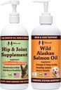Natural Dog Company 32 oz. Bundle s Aljašský losos olej a tekutý glukosamine pro psy, Rybí olej dodatek, společné a Hip podpora