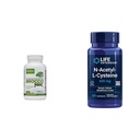 Jarrow BroccoMax se sulforaphane pro zdraví jater, 120 Zpožděné uvolňování Kapsle & Life Extension N- Acetyl- L- Cystein (NAC), imunitní, respirační, jaterní zdraví