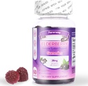 Elderberry Gummies Sambucus s vitaminem C Imunitní Supplement pro ženy a muže, Elderberry Flavor Gummy, 30 Day Supply - 60 Počet