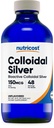 Nutricost Koloidní stříbro 8oz - kobaltové modré skleněné láhve, Bio- aktivní koloidní stříbro