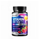 Vitamin D3 K2 - Žvýkací vitamin D 5000 IU & K2 MK-7 100 mcg - 2 v 1 Vitamin D K2 Doplněk Žvýkačky - imunitní, srdce, & Bone Support - Non GMO - Chutné Berry Flavor - 120 Žvýkací tablety