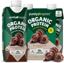Čistě inspirovaný připraven k pití Organic Protein Shake, Dekadent Chocolate (12 Pack) - Plant- Based RTD Nutritional Protein Drinks - Zero- Sugar & gluten- Free Meal Supplement Drink Liquid Protein