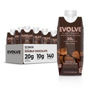 Evolve Plant Based Protein Shake, Double Chocolate, 20g Vegan Protein, Dairy Free, No umělé sladkosti, Non- GMO, 10g Fiber, 11 Fl Oz (Pack of 12) - (Formule May Vars)