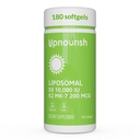 UpNourish Liposomal D3 K2 Vitamin 10000 IU D3 a K2 MK-7 200 mcg - 180 Vitamin D3 k2 (Vitamina D3 con K2) Mini Softgels - Snadné spolknutí
