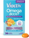 Viactiv Omega 3 Fish Oil Gummies. Dodatek EPA DHA pro zdraví srdce a mozku, 30 bezcukerné vitamíny, 1ks Serving