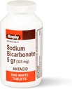 Rugby Bikarbonát sodný 325 mg Antacidum Tablety - Relief for Heartburn, Sour Stomach & Ingestion, 1000 Počet (1- Pack)