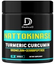4- in-1 Nattokinase 2000 Fu, turmeric, Bromelain, Serrapeptáza - Spike Protein Detox - Tělesná bilance, oběh zdraví a imunitního systému - 120 Kapsle 4- měsíční dodávka