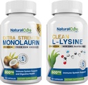 Labs Bundle: Extra síla Monolaurin 800mg + čistý L- lysin 600mg