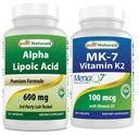 Nejlepší Naturals Alpha Lipoic Acid 600 mg & Vitamin K2 (MK7) s D3