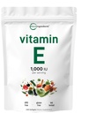 Mikro ingredience vitamin E 1000IU, 240 Softgels CLAS124; čistý vitamín E Oil Pills CLAS124; Antioxidační doplňky pro pleť, tvář, srdce, a imunitní zdraví CLAS124; Non- GMO, gluten zdarma