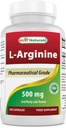 Nejlepší Naturals L- Arginin 500mg 250 Kapsle - Farmaceutické Stupeň L Arginin doplněk podporuje syntézu oxidu dusnatého