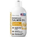 Losos olej pro psy - Premium Fish Oil for Skin and Coat Health - Omega 3 dodatek - Podporuje Itchy Skin - 8 oz Liquid - Norský pes losos olej - Essential Dog Dodatek