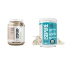 Svazek Izopure Neochucené organické Vegan Pea Protein Powder, mléčné výrobky zdarma s aminokyselin, 20 Služeb + Izopure kolagen Peptides Powder, 14 Služeb, Neochucené, s vitamínem C, s Biotin