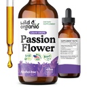 Wild & Organic Passion Flower Tincture - Mood Support - Calming Passionflower Supplement - Passiflora Incarnata Liquid Extract - Vegan, cukr & Alcohol- Free Herb Drops - 4 fl oz