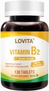 Lovita Vitamin B2 (Riboflavin) 100mg, Časová verze, 8 hodin trvat, Podpora metabolismu & Nerve zdraví, 130 Vegan Tablet