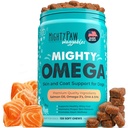 Mighty Paw Waggables Mighty Omega (Made in The USA, 120 Count) Losos Flavor kůže a coat dodatek. Soft Chew Fish Oil pro psy - DHA & EPA, Slanina Flavor