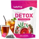 LULUTOX Detox čaj - zeštíhlující čaj s pampeliška a ženšen na podporu cílů pro detox čištění, ploché břicho, nadýmání, zdravé hmotnosti a stravovací zdraví - ženy & muži - Broskvový příchutí (28 Služeb)