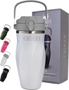 Shaker láhev pro proteinové směsi - Double Wall nerezové oceli, Pro třepačky, Smoothies, Cocktails -Leak-Proof, 26oz, Copper- Izolated Blender Cup, BPA- Free No Mixing Tools Need, (Arctic Pearl)