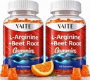 L Arginine 1000mg doplněk řepkové kořenové gumy - Dvojitá síla, Energy Boost, Circulation Support and Stamina, Organic Chewable Beets doplňky pro muže a ženy, Vegan Gummy, Sugar- Free (2 Pack)