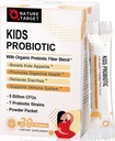 Probiotics- for-Kids with Prebiotics Fiber, 5 miliard CFU Děti Probiotický prášek pro stravitelné zdraví a imunitní podporu, 7 Organic Probiotic Strains for Age 3 +, Dairy, Gluten & Sugar Free, 30 Packets