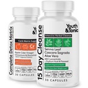Youth & Tonic 15 Day Cleanse & Carb Matrix Podpora pro nadýmání, Gut & Metabolismus zdraví, Break The Plateau, Feel Lighter & Energized, Colon Cleanser & Detox s ACV, Glucomannan, Chrom, 60 pilulky
