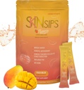 Kůže Zdraví & Energy Boost Drink Mix- Sugar Free, SOD B (TM), Antioxidanty z francouzského melon koncentrátu, Na Go Stick Packs, Mango, 30 Pack