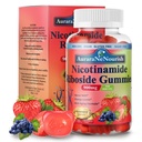 NAD Doplněk Gummies Sugar- Free, NAD Nicotinamid Riboside Resveratrol 900mg w. Quercetin, kolagen Biotin & Vitamin, High potency NAD Resveratrol doplňky pro anti aging, Energy, Focus