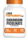 BulkSupplements.com Pikolinát chrom Kapsle - doplněk chromu, Minerální dodatek - Lepek zdarma, 1 kapsle per Serving, 365 Počet (balení po 1)