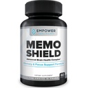 MemoShield Brain Health Supplement - Pokročilá paměťová podpora s Lví hřívou, Bacopa Monnieri a Ginkgo Biloba - Kognitivní funkce a mozkové zdraví Formule - 60 Kapsle