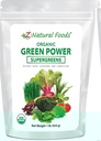 Z Natural Foods Organic Greens Superfood Powder - Barley Grass, Wheatgrass, Spirulina, Spinach, Brokolice, Alfalfa Leaf, Beet Root, Tomato, Dulse & Moringa - Raw Vegan Gluten Free - 1lb