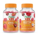 Živý zinek 25mg děti + Biotin děti, Gummies Bundle - Velký příchuť, doplněk vitamínu, gluten zdarma, GMO zdarma, Žvýkací žlab