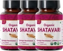 Shatavari 120 Tablety CLAS124; Chřest Racemosus (Shatavari) CLAS124; USDA Organic Certified CLAS124; Podporuje ženské zdraví a imunitní systém CLAS124; Dietní dodatek 120tab - Balení 3