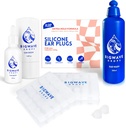 Ear Care Bundle - Obsahuje ušní kapky, Ušní mytí a silikonové ušní Plugy - pro plavce, sportovce, potápěče, cestovatele - Ušní produkty pro muže, ženy, děti a dospělé - Nejlepší plavec dárek