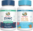 MaryRuth Organics Zinc (Tart Raspberry) & Vitamin K2 + D3 Vápníkové gumy (Peach Mango & Mercot)