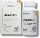 ScimeraMD ® Ubiquinol Coenzym Q10 Kaneka QH Antioxidant Supplement pro srdeční zdraví a buněčnou výrobu energie, 30 CT