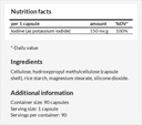 Iodid draselný 150 mcg na kapslí - 90 Veganských kapslí - 3 měsíce Dodávka - pro optimální gland funkce a energetický metabolismus - dodatek stravy Apollo Hegemonie