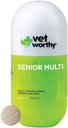 Vet Worthy Senior Multivitamin Žvýkačka pro psy - Antioxidanty a výživová podpora - Denní podpora - Esenciální vitaminy, minerály, & Enzymes- Jaterní příchuť Žvýkačky pro psy - 60 Tablety