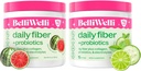 Belli Welli Daily Fiber Supplement Bundle - Cucumber Lime Mint & Watermeloun - s kolagenem, probiotiky a elektrolyty - Osvěžující Wellness Flavors, 32 Celkem Podání