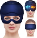 Migréna Relief Cap s Gel Eye Maska, Bolest hlavy Relief Cap Ice Head Wrap Hot and Cold Therapy Hat, Migréna Cap Gel Cap pro bolest hlavy Puffy Eyes Sinus a napětí Stress Relief (modrá)