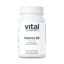 Vitální živiny Vitamin B6 IDE124; Vegan Metylované B6 Vitaminy pro nervový systém, Svalovina, zdraví kostí * IDE124; High- potency Vitamin B6 pro menstruační discomform * IDE124; Gluten, Mléčné mléko, Soy Free IDE124; 100 Kapsle